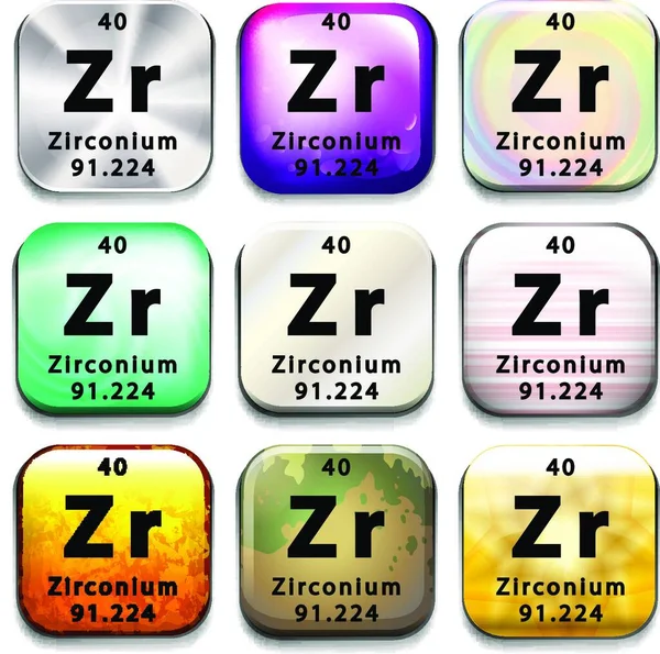 Zirkonium Element Vektorillustrasjon – stockvektor