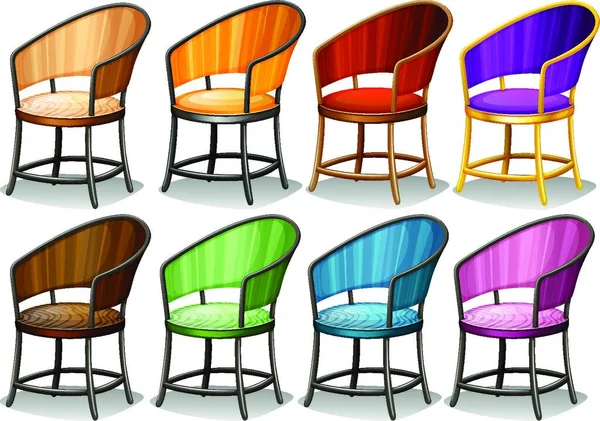 Καρέκλες Που Διανυσματική Απεικόνιση Απλό Σχεδιασμό — Διανυσματικό Αρχείο