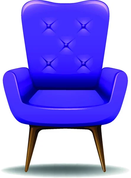 Синяя Векторная Иллюстрация Кресла — стоковый вектор
