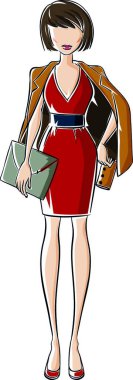 Moda kadını vektör illüstrasyonu 