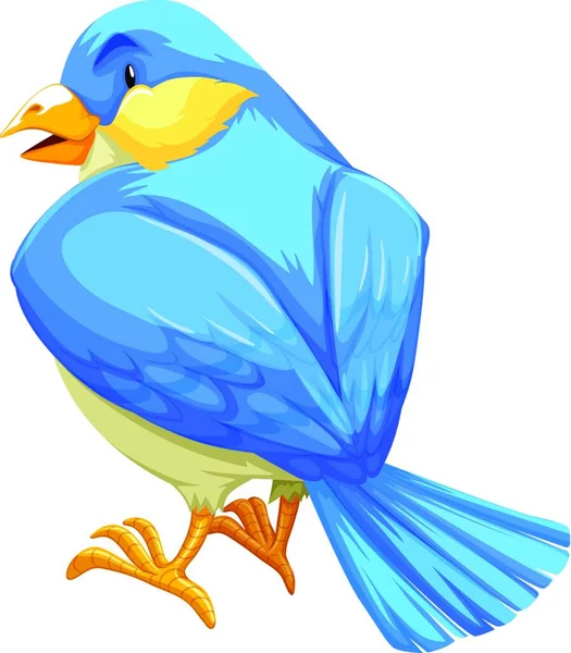 Modrý Pták Vektorové Ilustrace Jednoduchý Design — Stockový vektor
