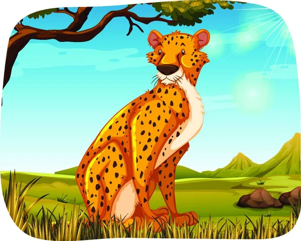 Cheetah Ilustración Vectorial Diseño Simple — Vector de stock