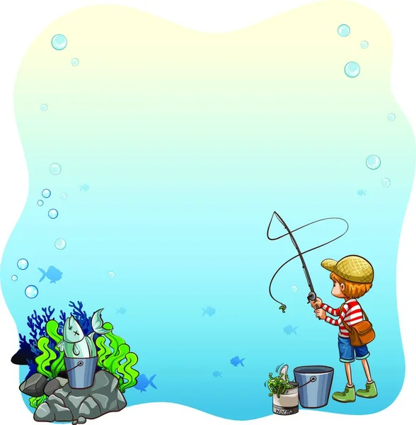 Fishing Vector Illustration Simple Design — Stock Vector