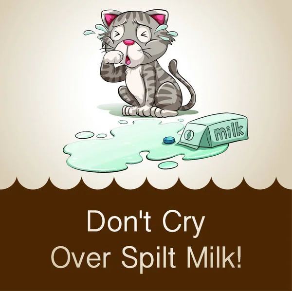 Don Cry Spilt Milk Vector Illustration Simple Design — Stock Vector