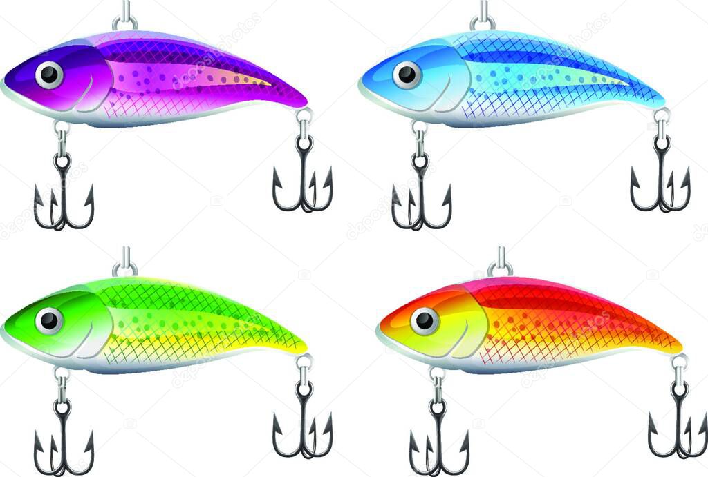Conjunto Señuelos Pesca Ilustración Vectorial Vector de stock por  ©YAY_Images 622780930
