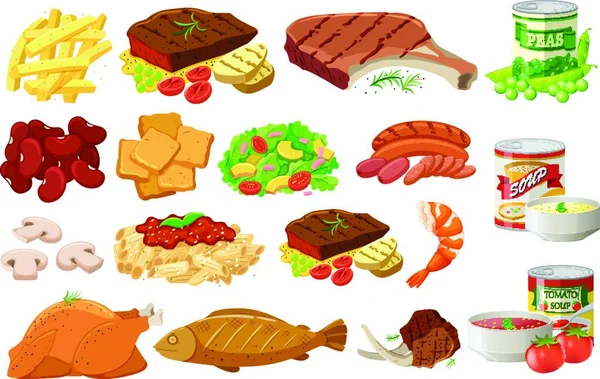 Différents Types Aliments Sains — Image vectorielle
