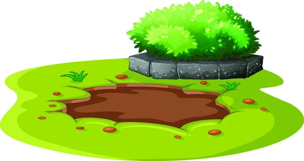 庭の泥池 — ストックベクタ