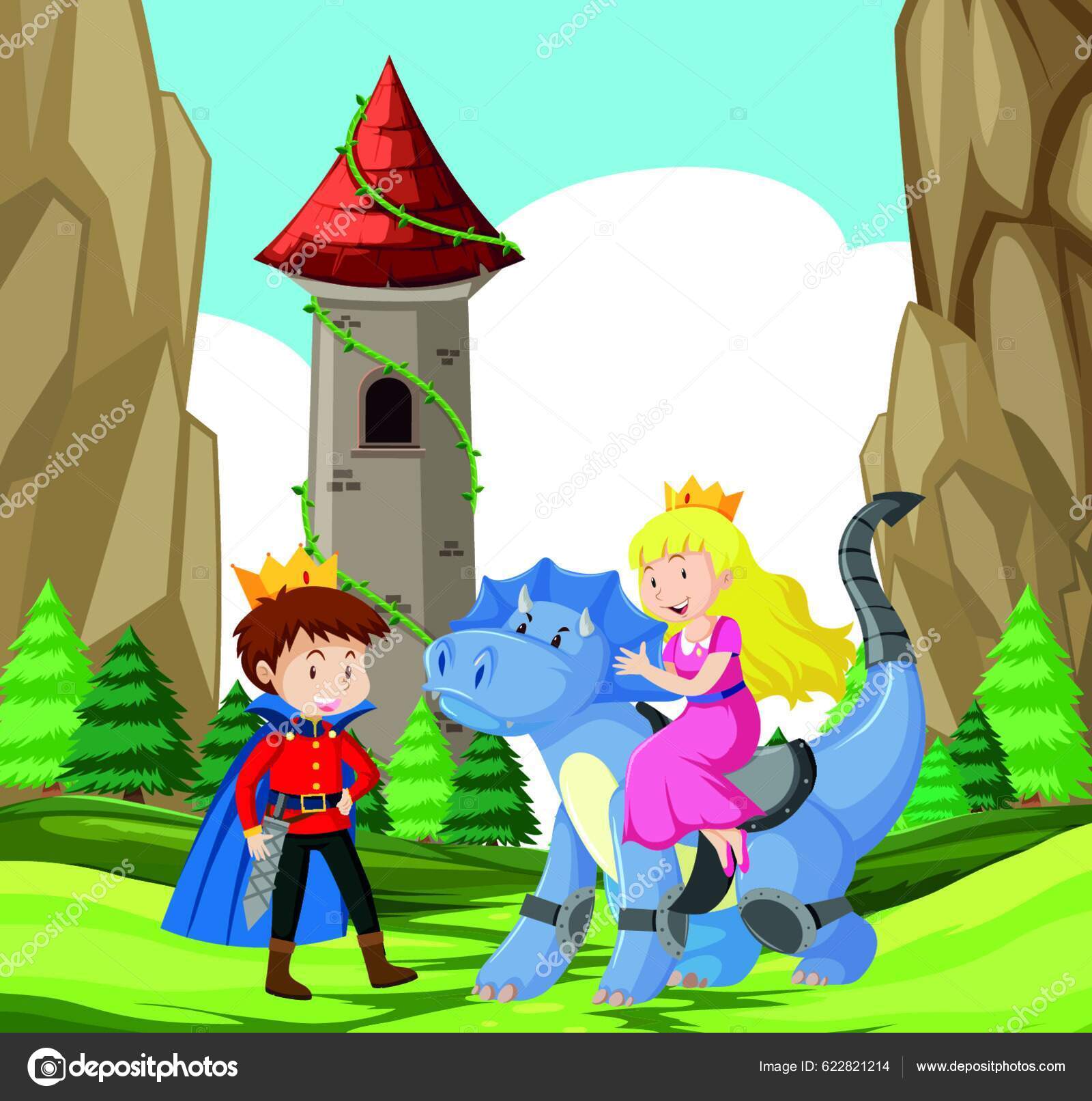 Prince Princess Castle Scene Stock Vector by ©YAY_Images 622821214