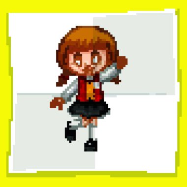 El sallayan mutlu kız el vektörü çizimi