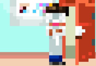 Fen öğretmeninin olduğu sınıf sahnesi.