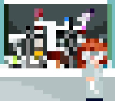 Bilim öğrencisi ve ekipmanlı sınıf sahnesi