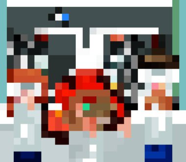 Üç bilim öğrencisinin laboratuvar yaptığı sınıf sahnesi