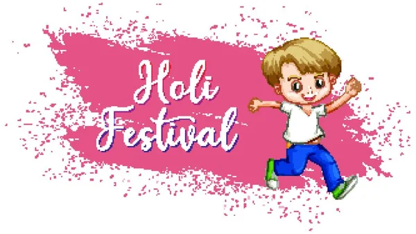 Happy Holi Festival Poster Design Con Sfondo Colorato — Vettoriale Stock