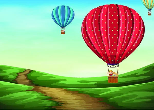 Heißluftballon Himmel — Stockvektor