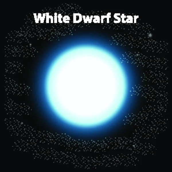 黑暗空间背景下的白矮星 — 图库矢量图片