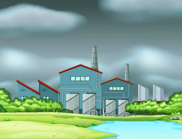 Fabriek Kleurrijke Illustratie Industrieel Concept — Stockvector