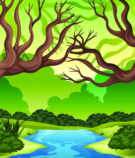Tropický Deštný Prales Pozadí — Stockový vektor
