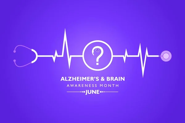 Vector Illustration Alzheimer Brain Awareness Month Beobachtet Juni — Stockvektor