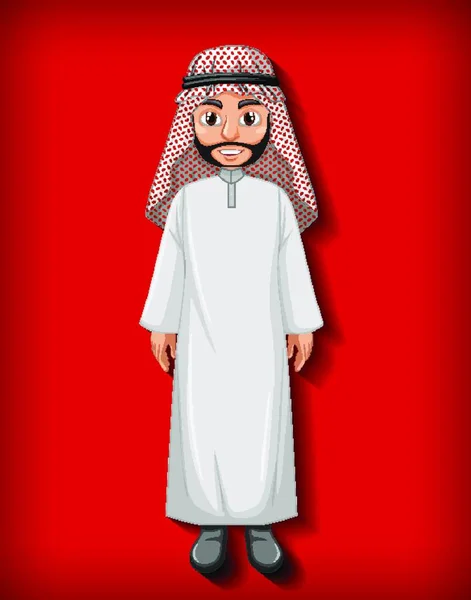 Hombre Árabe Personaje Dibujos Animados — Vector de stock