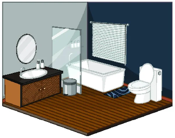 Casa Banho Interior Com Mobiliário —  Vetores de Stock