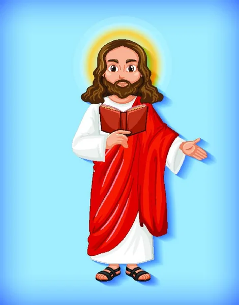 Personaje Dibujos Animados Jesús Aislado — Vector de stock