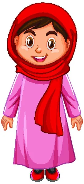Χαριτωμένο Κορίτσι Μουσουλμάνος — Διανυσματικό Αρχείο