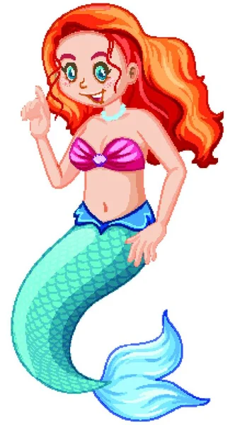 Cute Mermaid Cartoon Character — Stock Vector