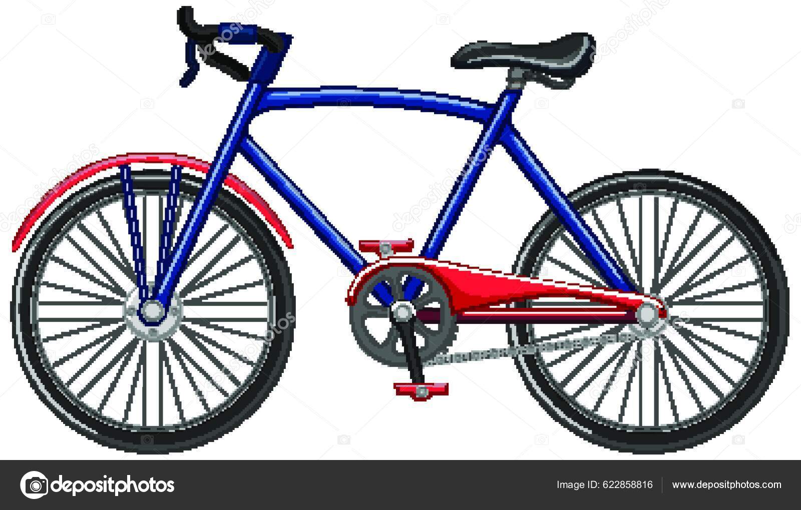 Ποδήλατο Στυλ Κινουμένων Σχεδίων Που Απομονώνονται Λευκό Φόντο Διανυσματικό  Αρχείο από ©YAY_Images622858816