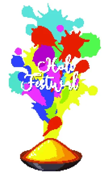 Happy Holi Festiwal Plakat Projekt Kolorowym Tle — Wektor stockowy