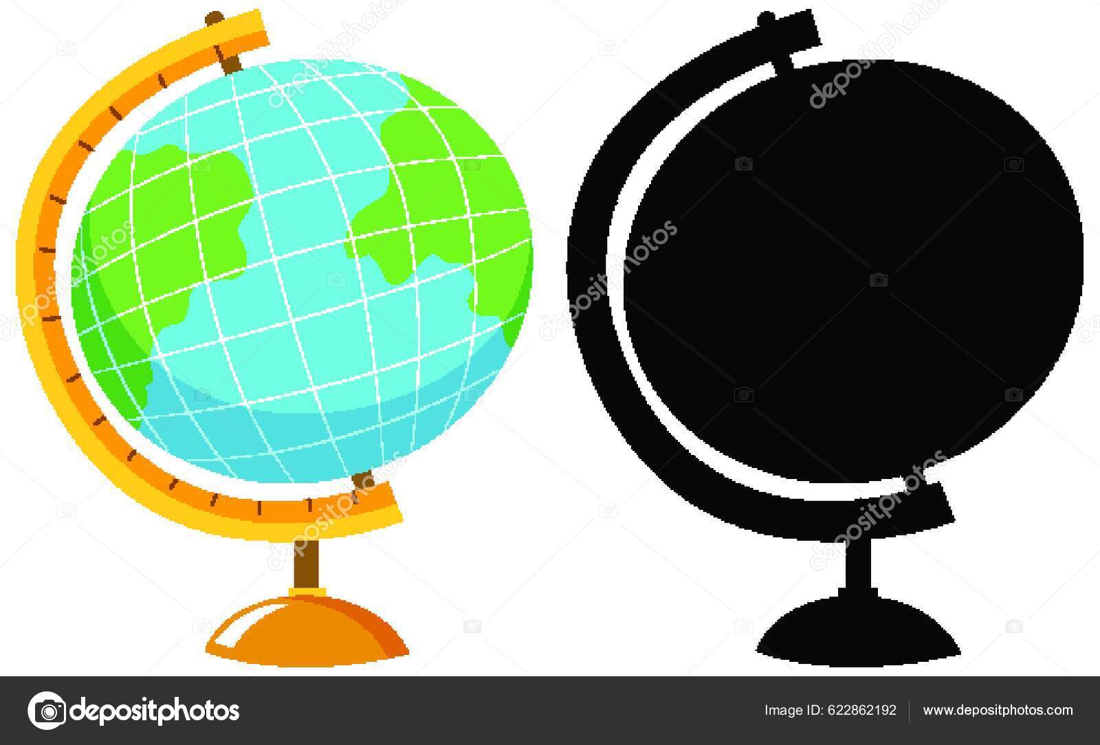 Globe Colour Silhouette Stock Vector by ©YAY_Images 622862192