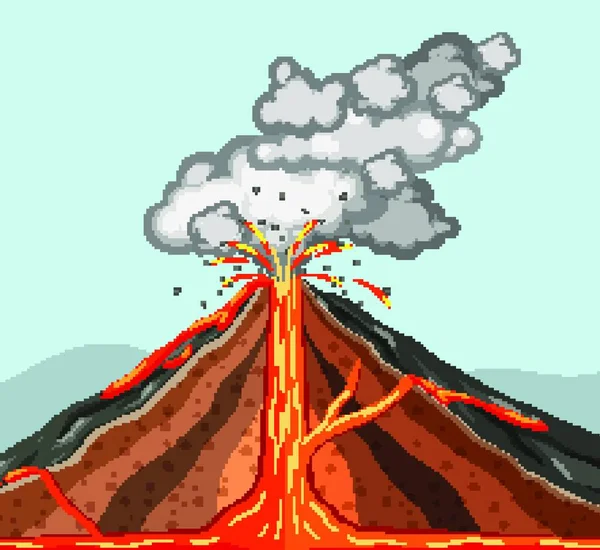 Ícone De Vulcão De Pedra Contorno Vetor Erupção Vulcânica Lava