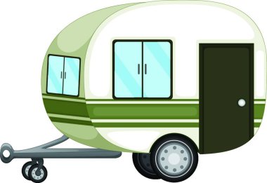 seyahat römorku, vektör çizimi basit tasarım