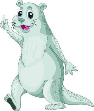 şirin su samuru, vektör illüstrasyonu basit tasarım