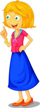 Genç kadın vektör illüstrasyonu