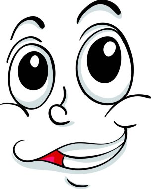 Komik yüz, basit vektör çizimi