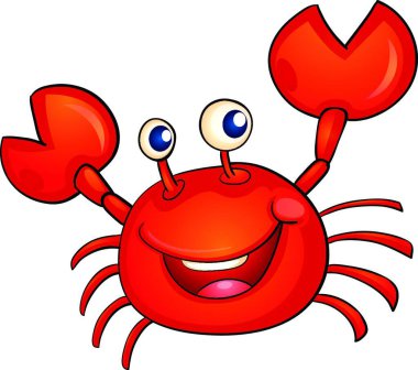 Basit hayvan yengeci vektör illüstrasyonu