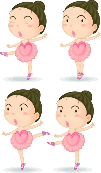 Ballerina Dansen Vector Illustratie Eenvoudig Ontwerp — Stockvector