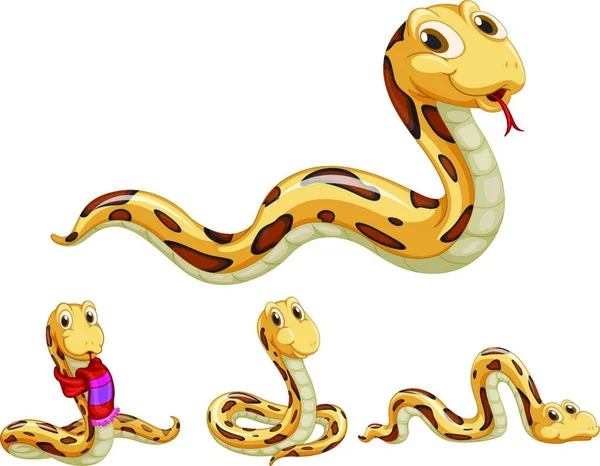 Serpiente Serie Ilustración Vectorial — Vector de stock
