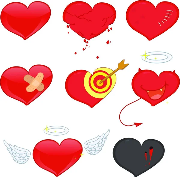 Corações Amor Design Ilustração Vetorial —  Vetores de Stock