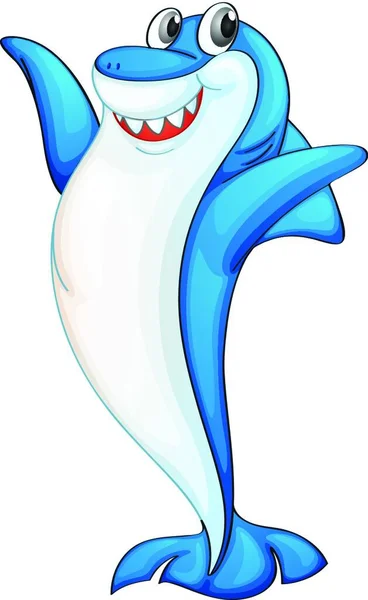 Comical Shark Vector Illustration — Stock Vector