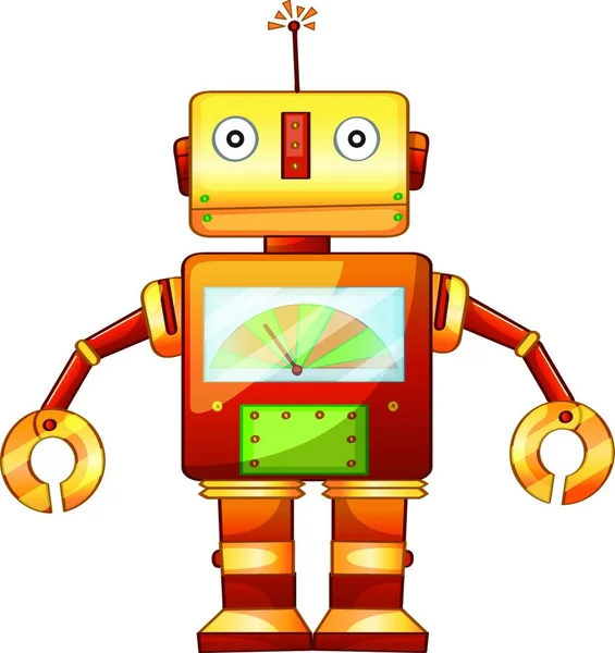 Fanny Vector Cartoon Robot Ilustración — Vector de stock