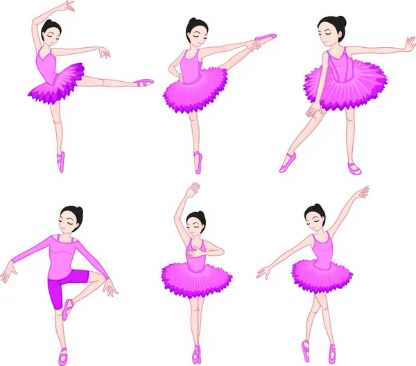 Ballerina Set Vector Illustration — Stock Vector