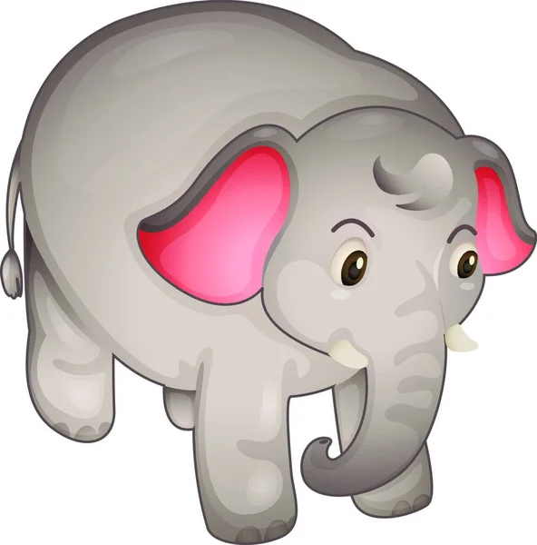 Elefante Isolado Ilustração Vetorial Simples — Vetor de Stock