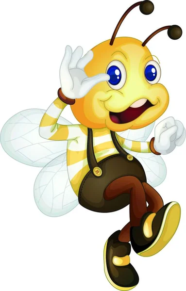 Bee Charakter Ilustracja Wektorowa — Wektor stockowy
