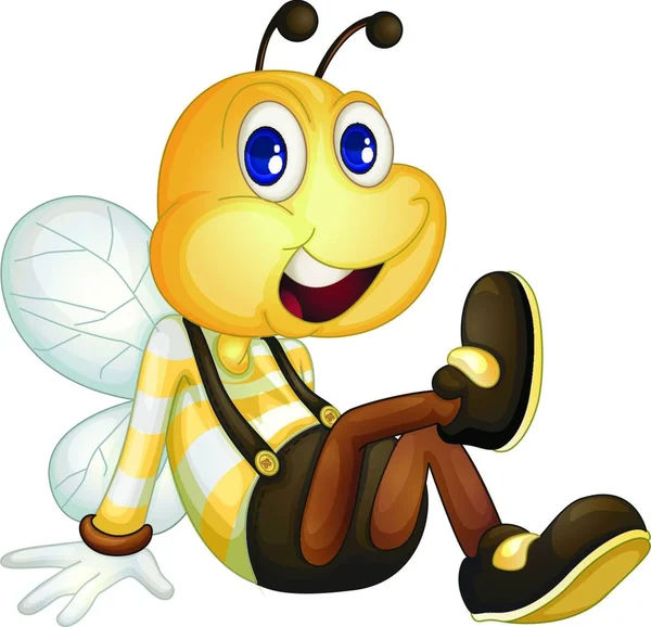 Bee Sitting Vector Illustration — Stock Vector