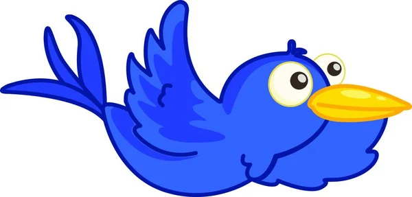 Mavi Kuş Vektör Çizimi Basit Tasarım — Stok Vektör