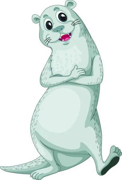 Charakter Otter Vektor Illustration — Stockvektor
