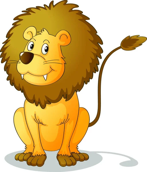 Illustration Vectorielle Bande Dessinée Lion — Image vectorielle