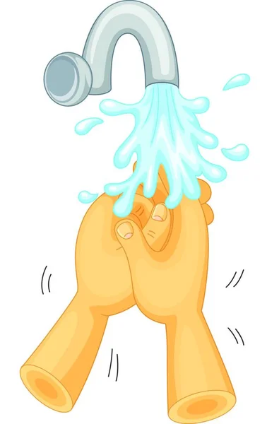 Illustration Der Hände Waschen — Stockvektor