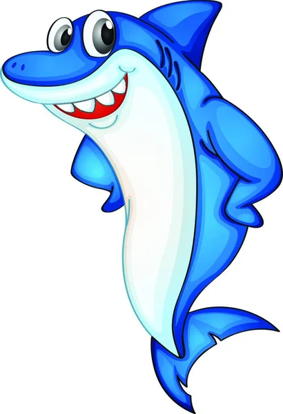 Comical Shark Icon Vector Illustration — Stock Vector
